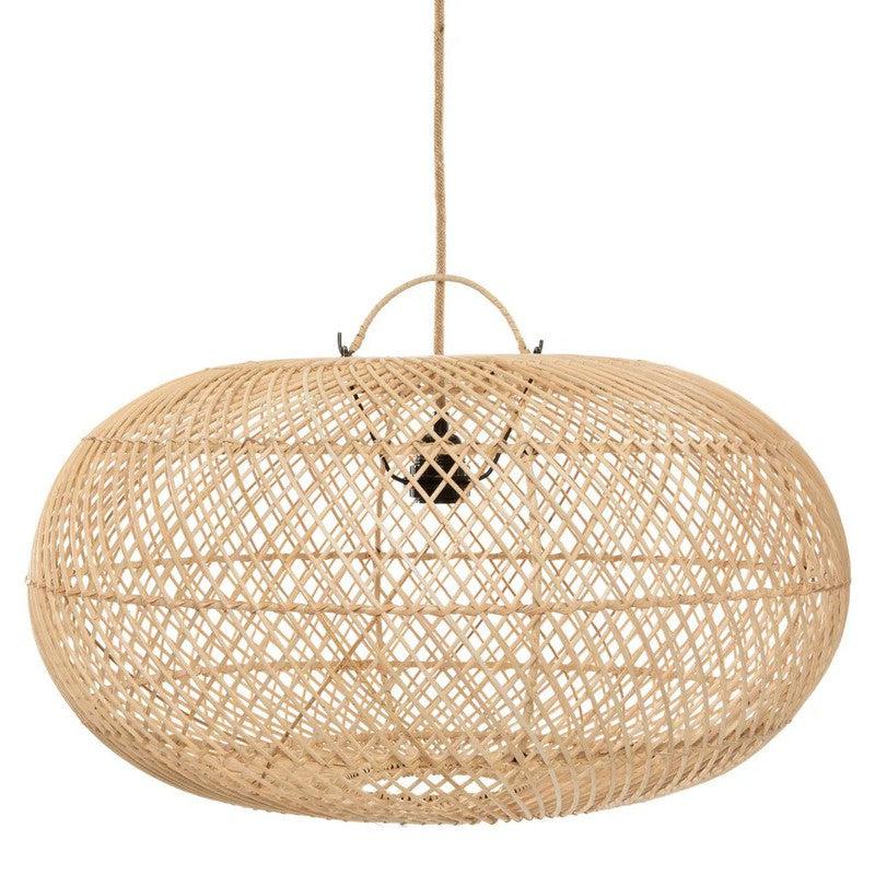 Schattige Wholly Hanger hanglamp van rotan, maat L, zonder bedrading, speelt met schaduw en licht, perfect voor sfeervol interieur.