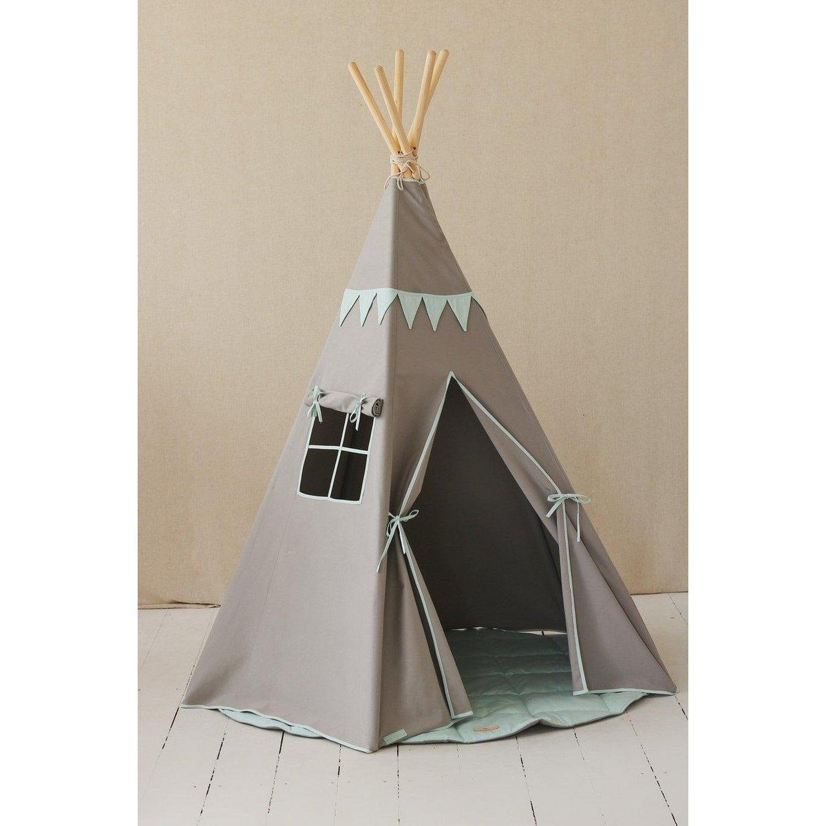 Tipi "Mint Love" met slinger en mattenset-Moi Mili-Ik Hout ervan.