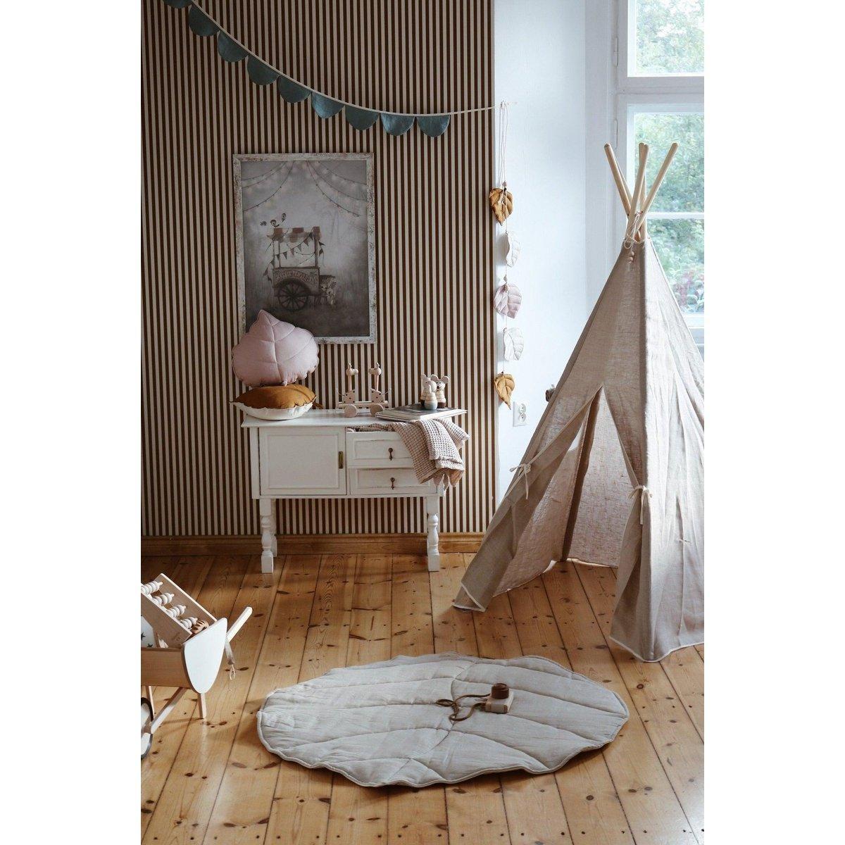 Tipi en mattenset van natuurlijk linnen-Moi Mili-Ik Hout ervan.