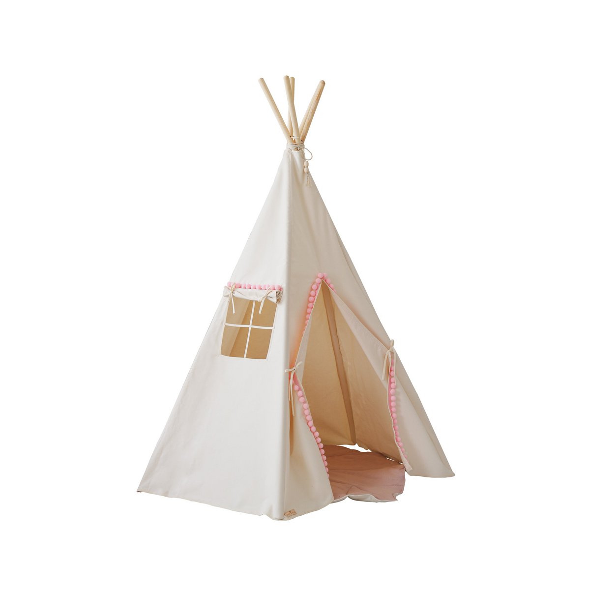 Tipi met pompons en mattenset "Pluizige pompons"-Moi Mili-Ik Hout ervan.