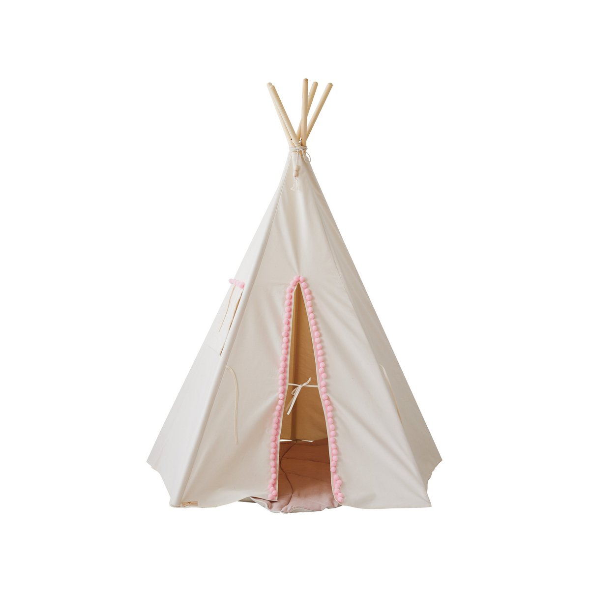 Tipi-tent "Fluffy Pompoms" met pompons-Moi Mili-Ik Hout ervan.