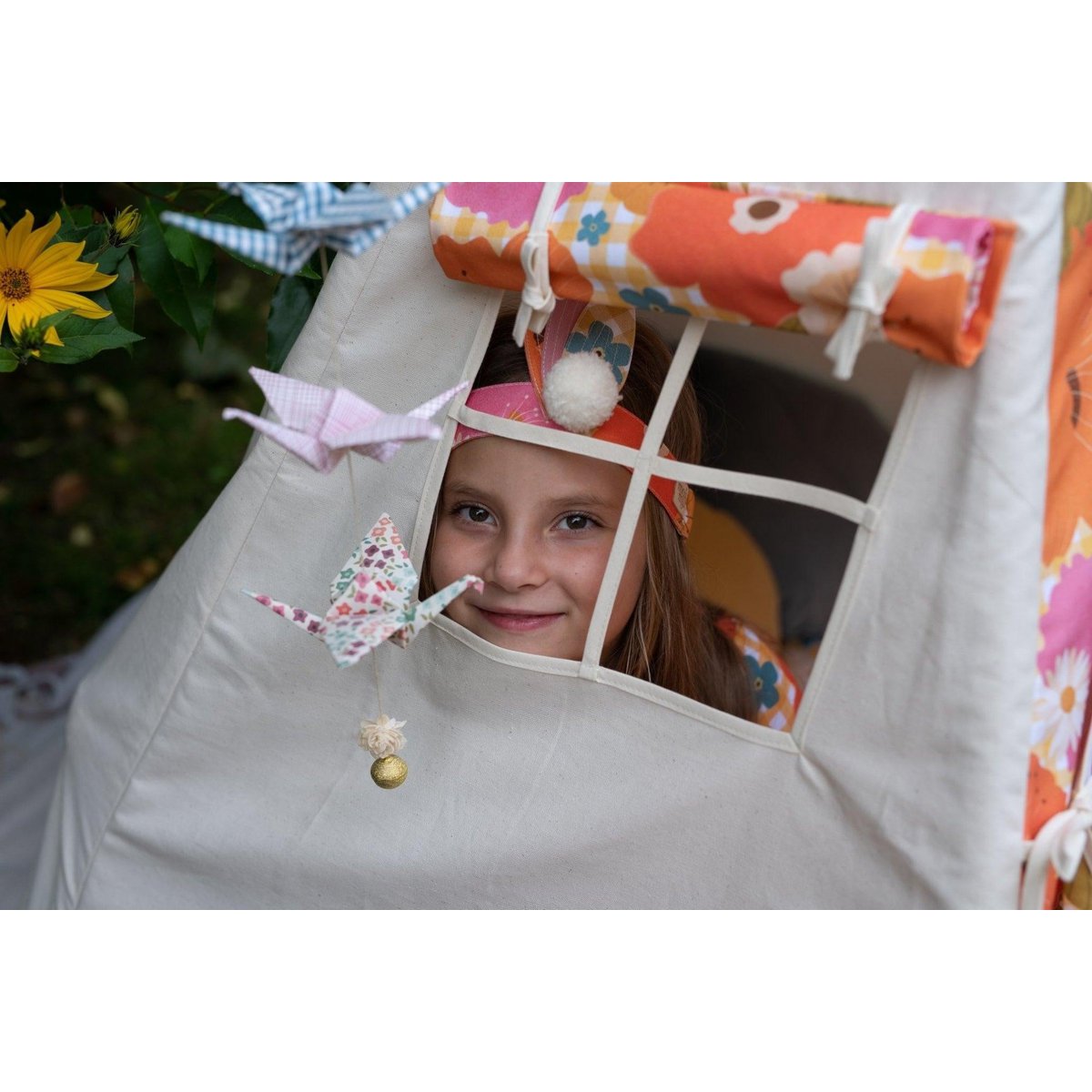 Tipi-tent “Picknick met bloemen”.-Moi Mili-Ik Hout ervan.