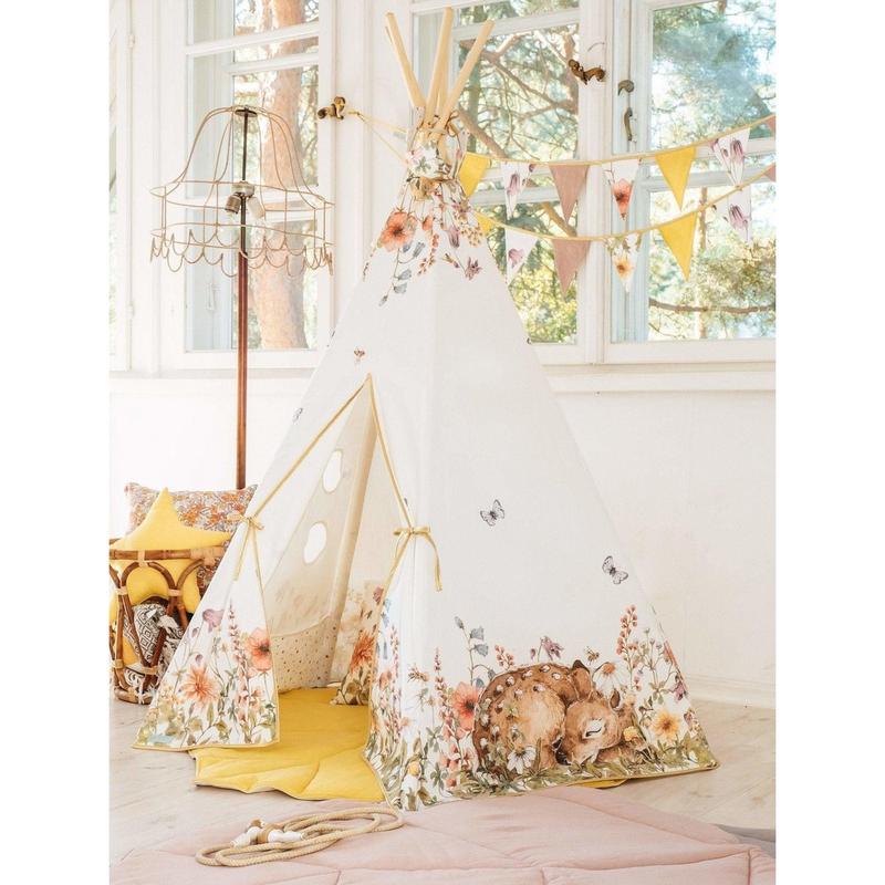 Tipi-tent "Wilde bloemen"-Moi Mili-Ik Hout ervan.