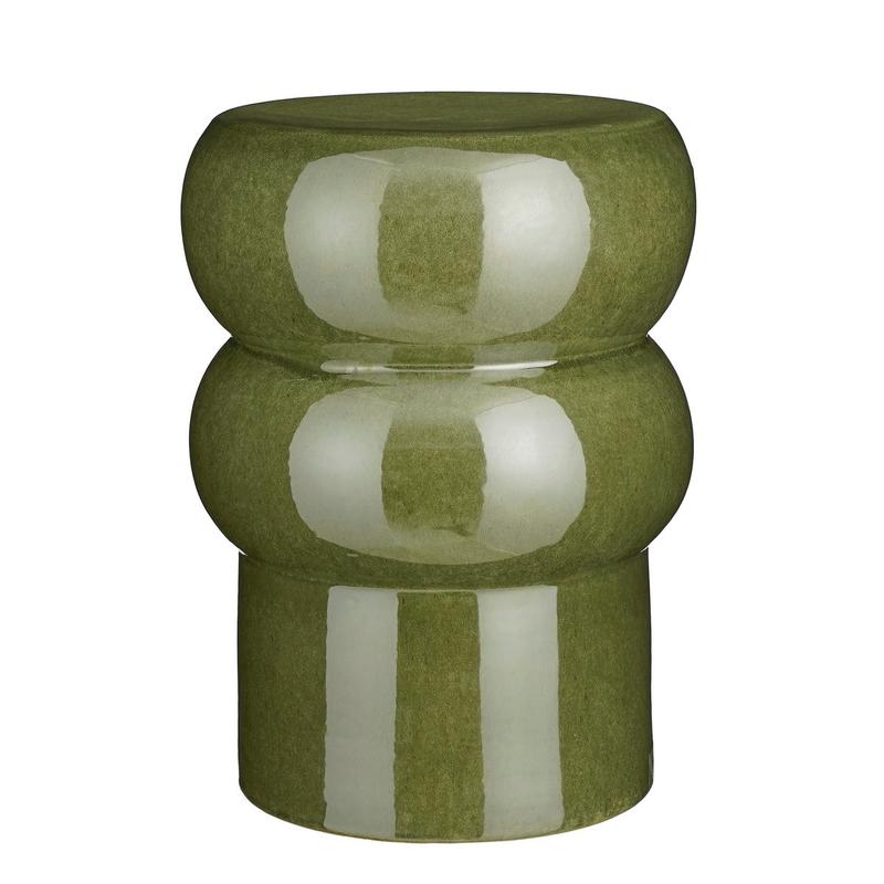 Vendi Bijzettafel - H44 x Ø32 cm - Keramiek - Donkergroen-bijzettafel-Mica Decorations-Ik Hout ervan.