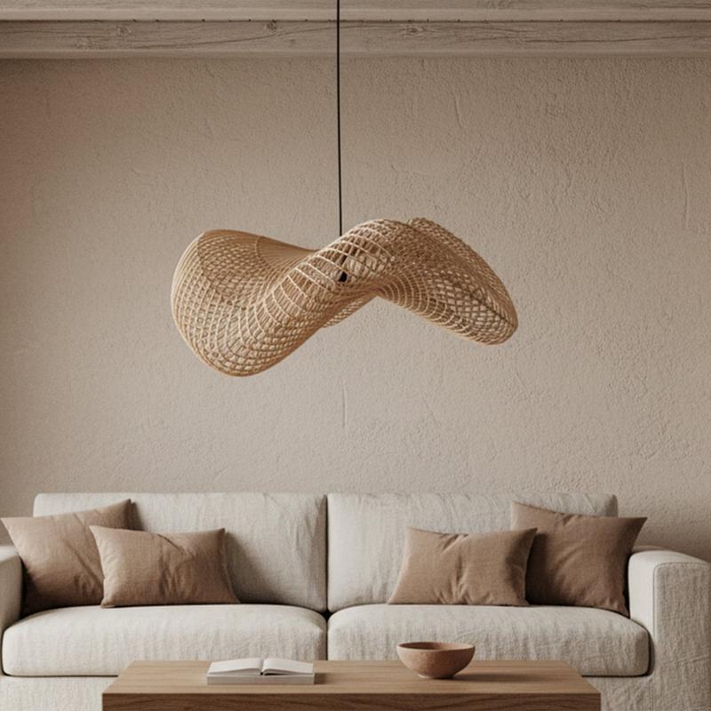 Wave hanglamp naturel large-Hanglampen-Raw Materials-Ik Hout ervan.