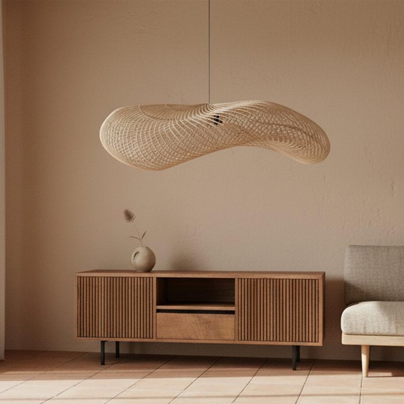 Wave lamp naturel XXL-Hanglampen-Raw Materials-Ik Hout ervan.