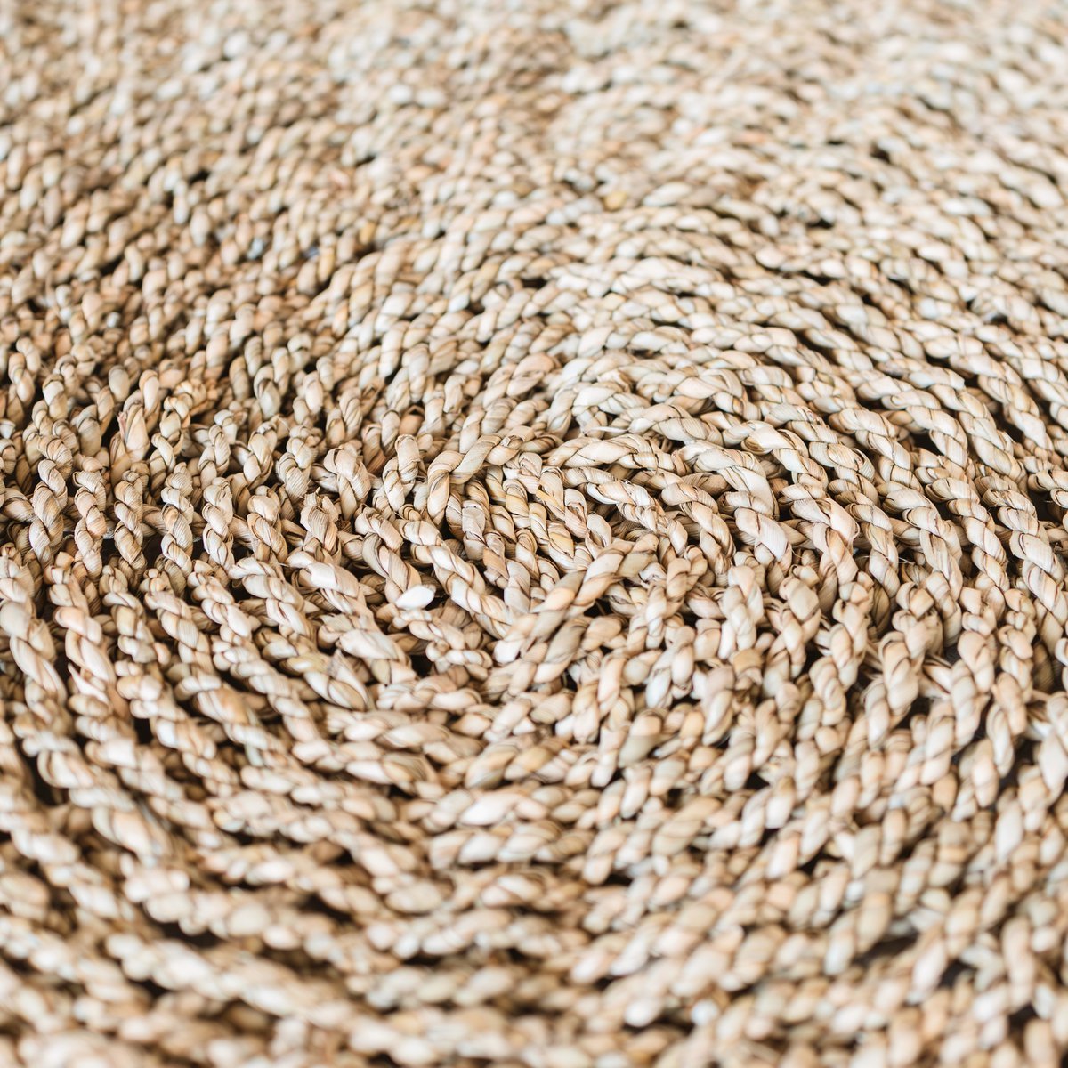 Zeegrasvloerkleed rond 100/120 cm – vloerkleed in bohostijl – rond vloerkleed naturel – handgeweven beige natuurvloerkleed (2 maten) LOKA