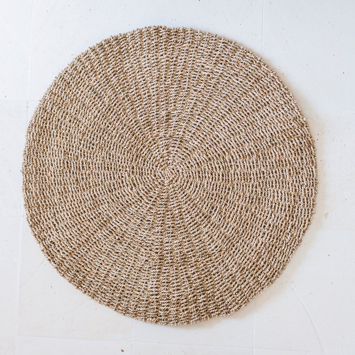 Zeegrasvloerkleed rond 100/120 cm – vloerkleed in bohostijl – rond vloerkleed naturel – handgeweven beige natuurvloerkleed (2 maten) LOKA-ronde vloerkleden-Soeji-Ik Hout ervan.
