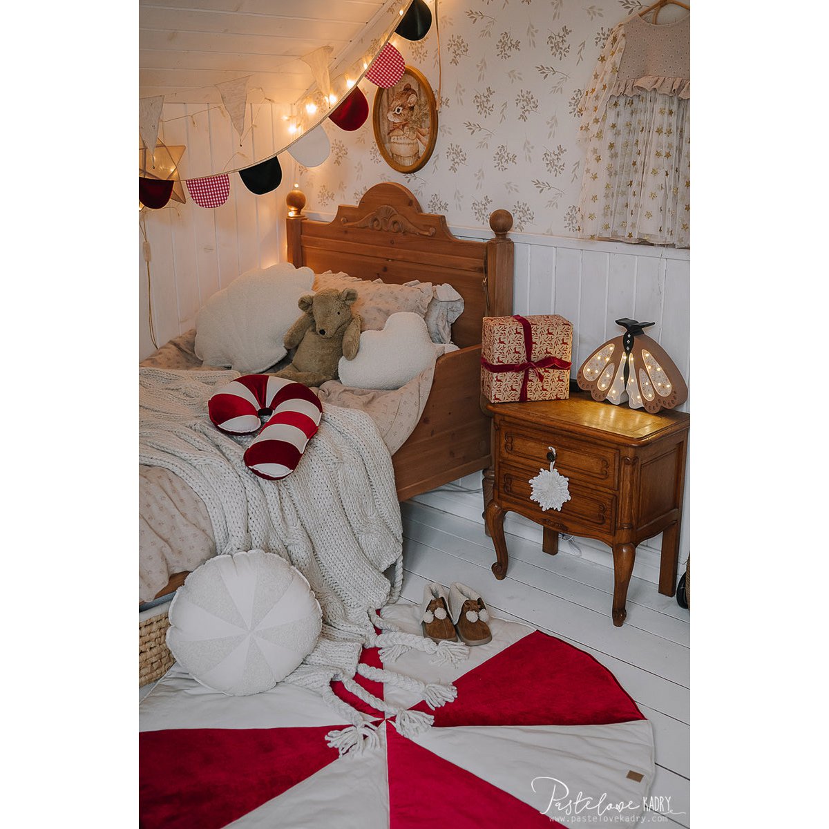 Fluffy Boucle Wolkenkussen "Witte teddy"
