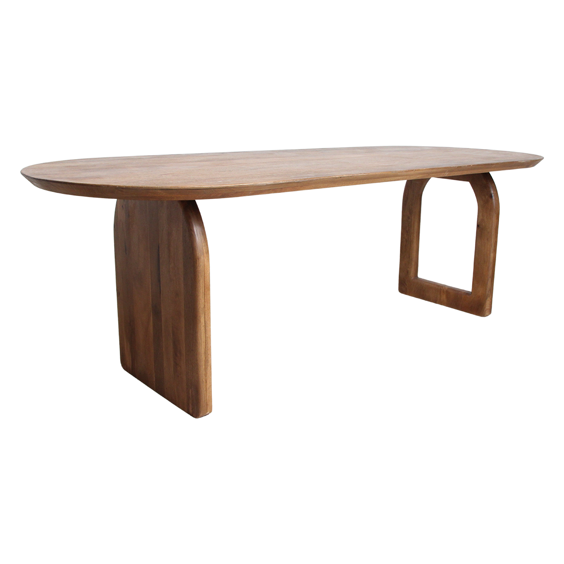 Bullnose eettafel bruin mix onderstel