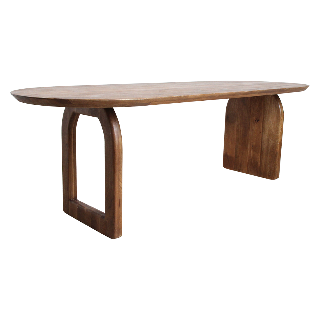 Bullnose eettafel bruin mix onderstel