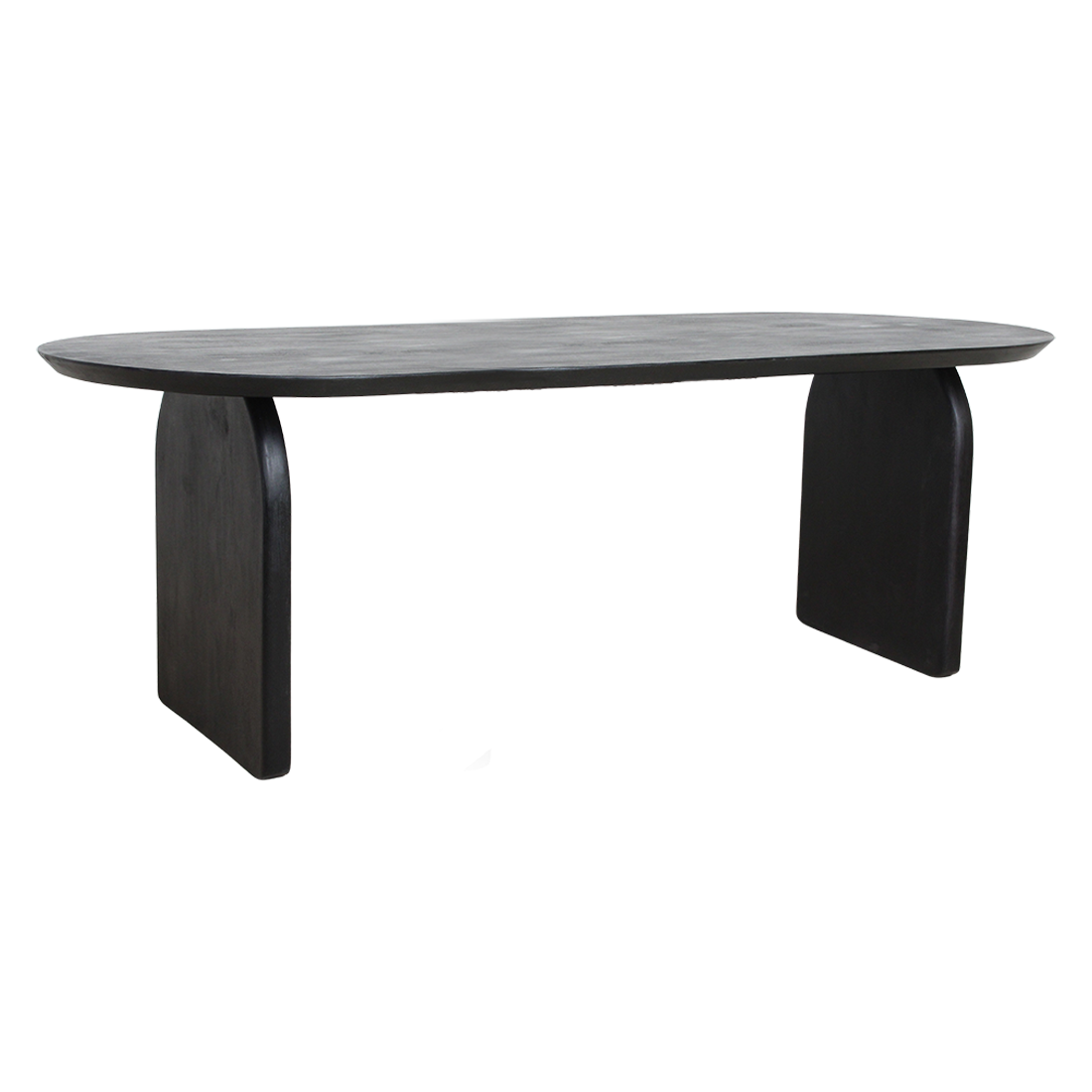 Bullnose eettafel zwart gesloten onderstel