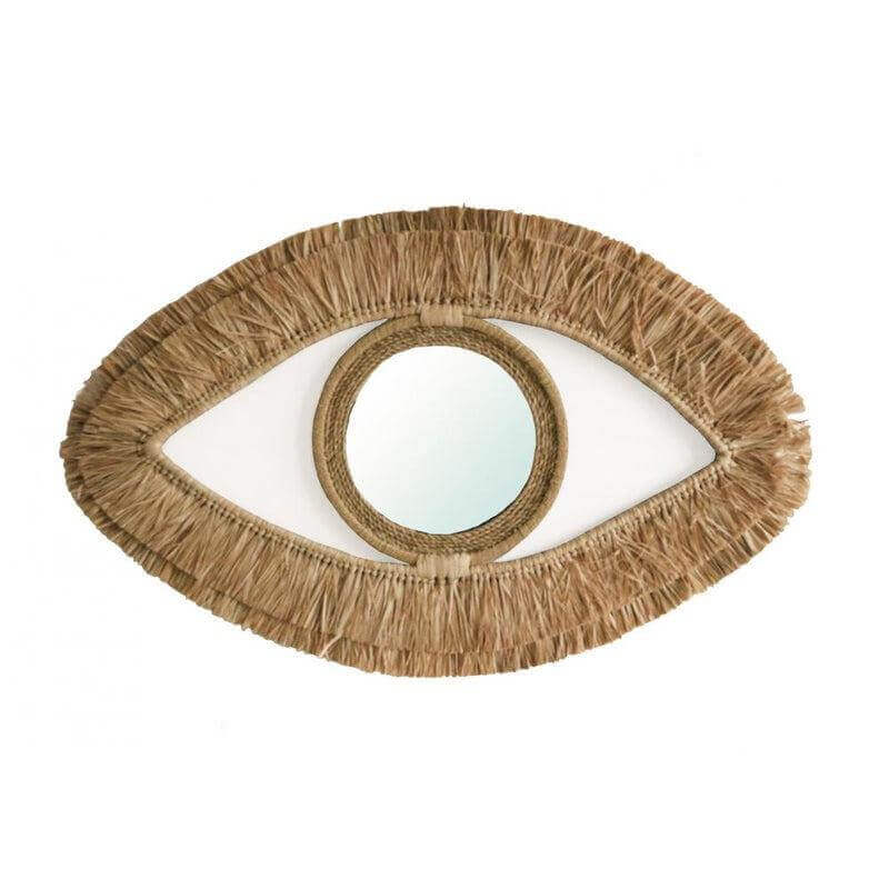 Boho spiegel The Raffia Eye Mirror - Ik Hout ervan.