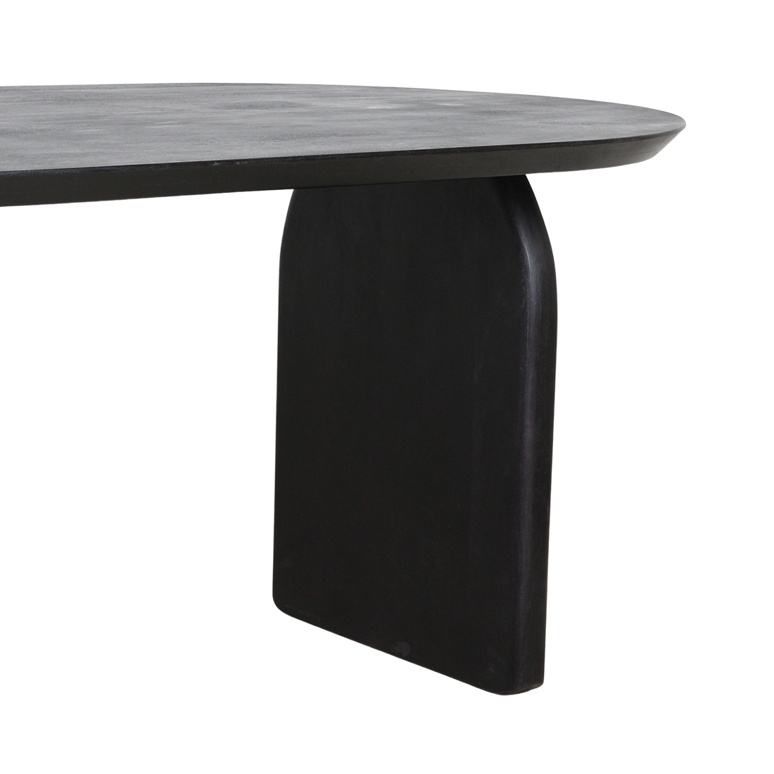 Bullnose eettafel zwart gesloten onderstel