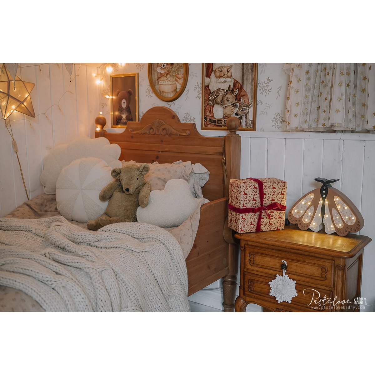 Fluffy Boucle Wolkenkussen "Witte teddy"