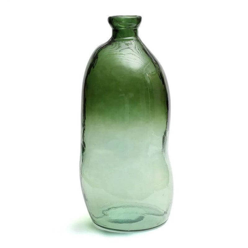 De Jinsuo Vaas in groen, elegant modern ontwerp met organische flesvorm en vloeiende lijnen, perfect voor bloemen of decor.