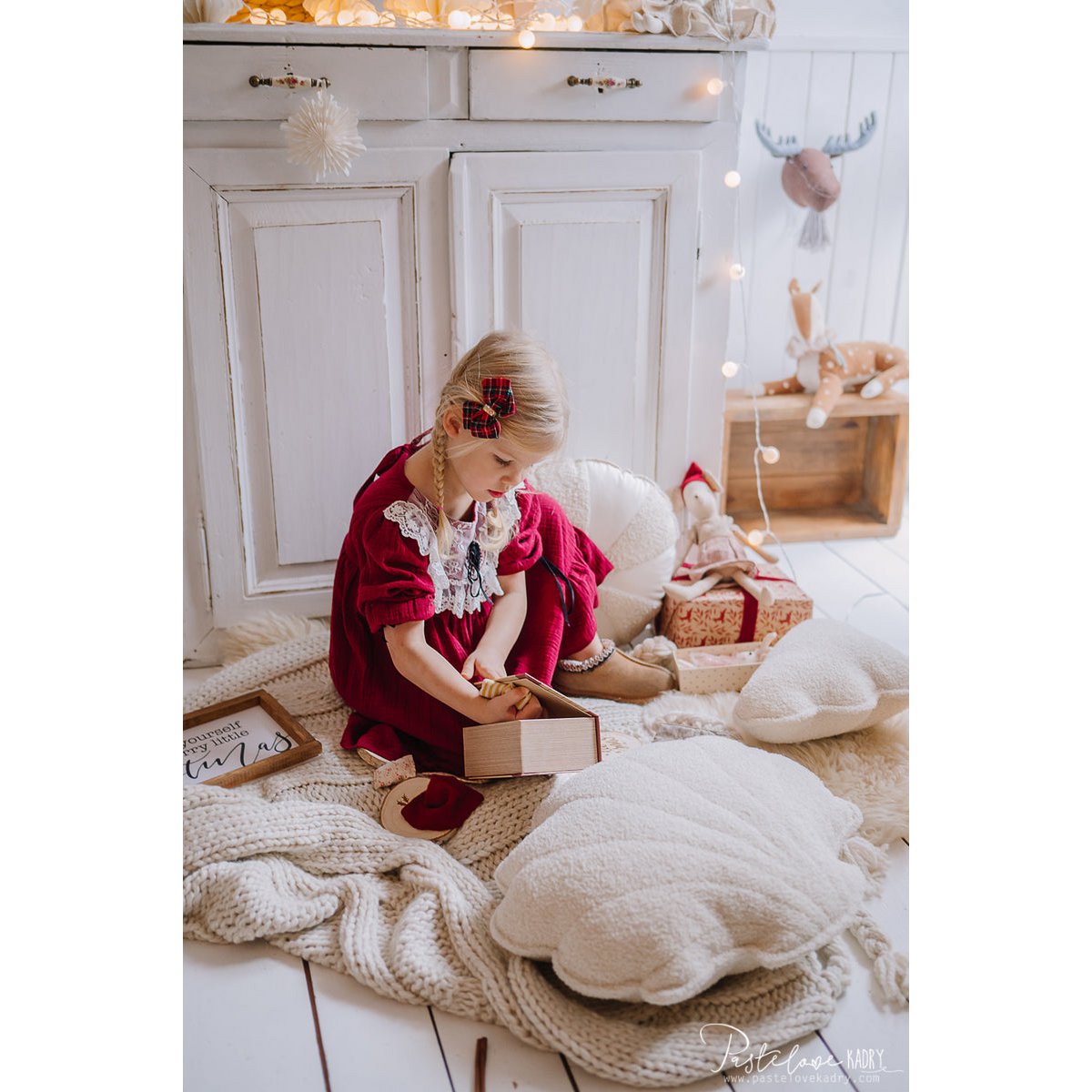 Fluffy Boucle Wolkenkussen "Witte teddy"