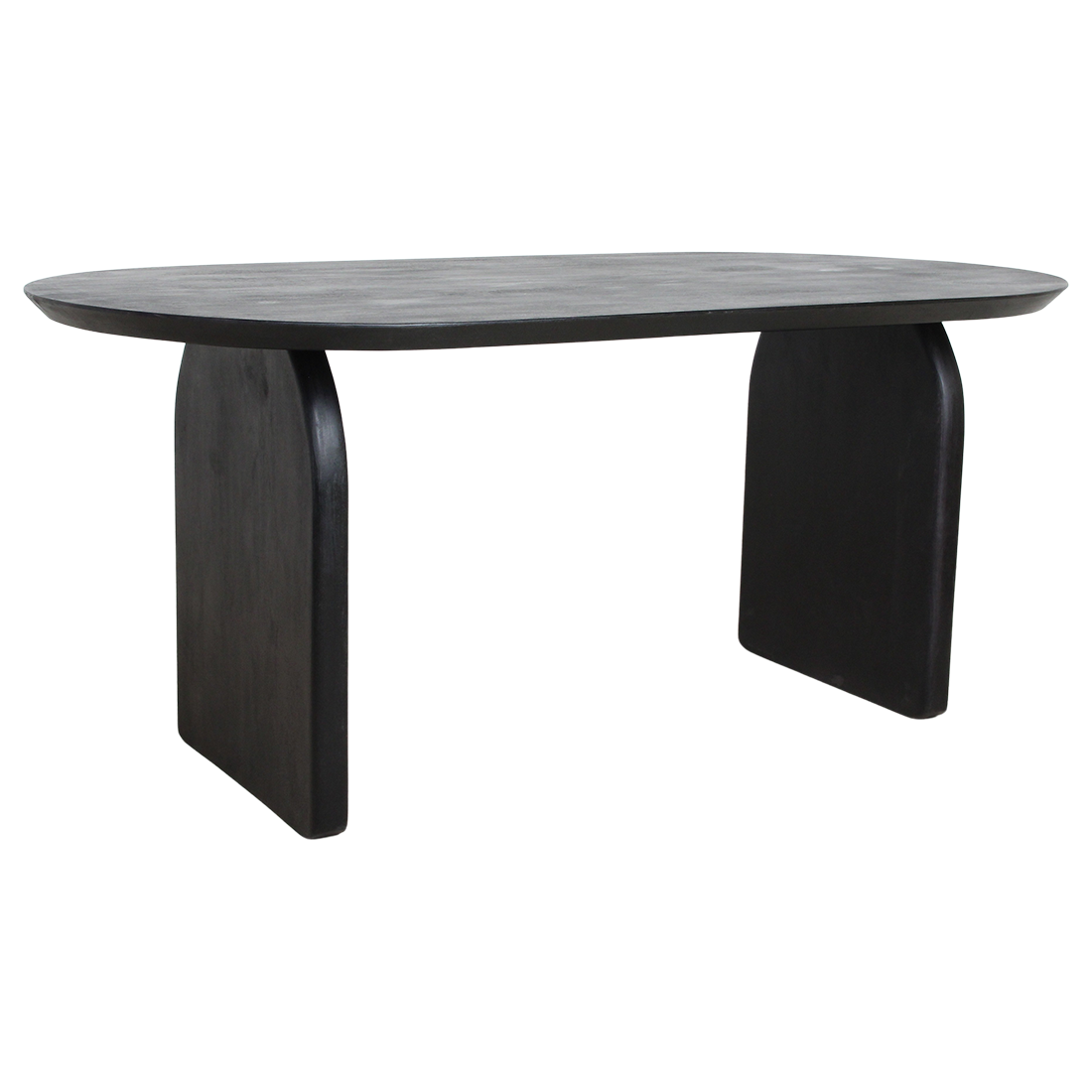 Bullnose eettafel zwart gesloten onderstel