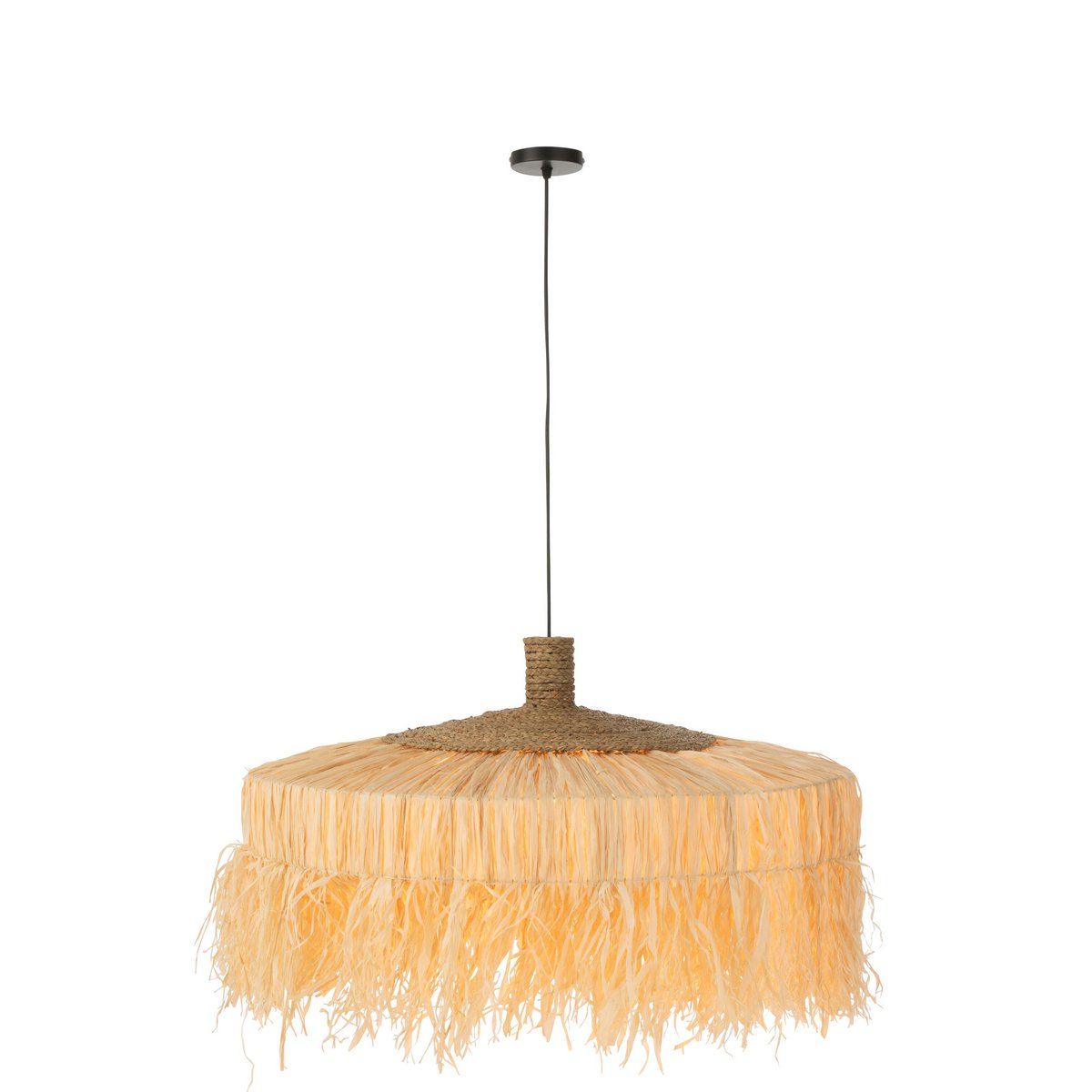 J-Line hanglamp Rond - jute - naturel-J-Line-Ik Hout ervan.