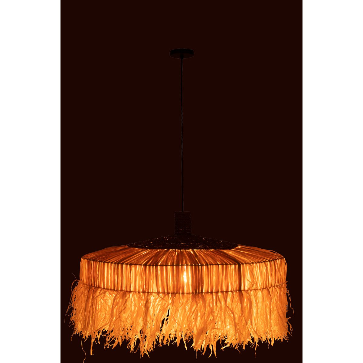 J-Line hanglamp Rond - jute - naturel-J-Line-Ik Hout ervan.