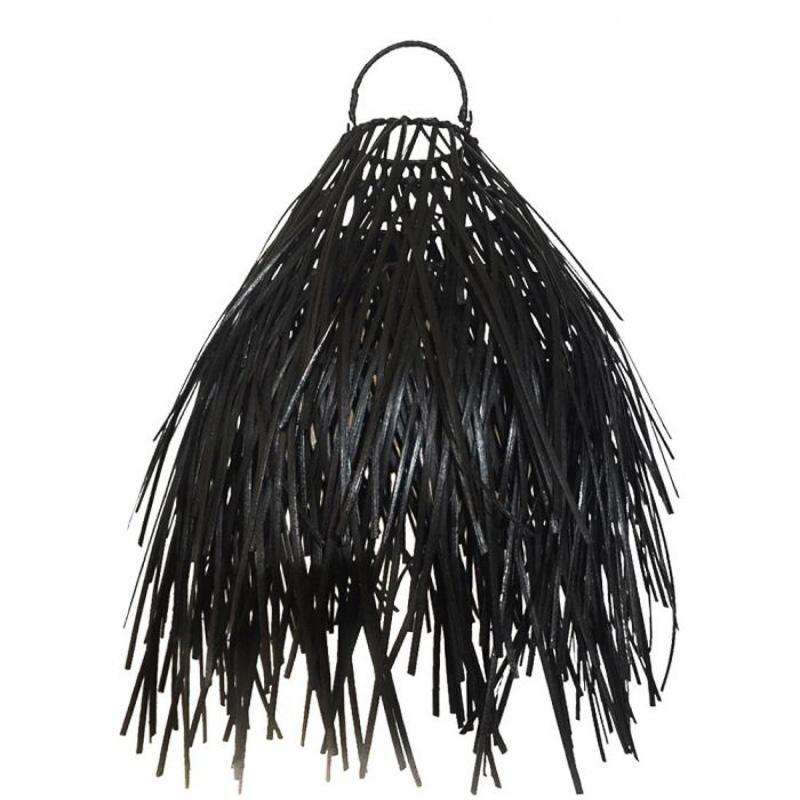 Wilde zwarte rotan hanglamp Rocco, trendy en duurzaam, perfect voor sfeervolle hoekjes thuis.