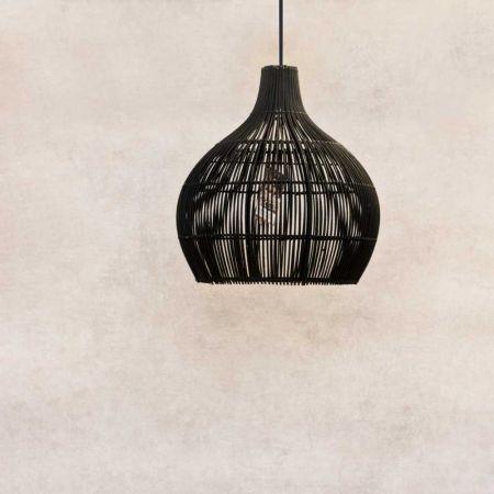 Rotan hanglamp zwart Max