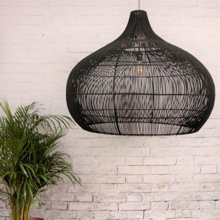 Rotan hanglamp zwart Max - Ik Hout ervan.