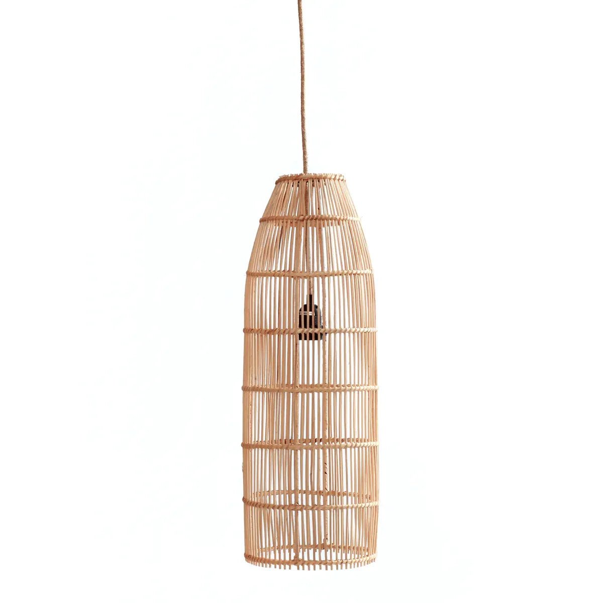 Rotan hanglamp The Fish Trap M voor een boho look, handgemaakt en sfeervol in elk interieur.