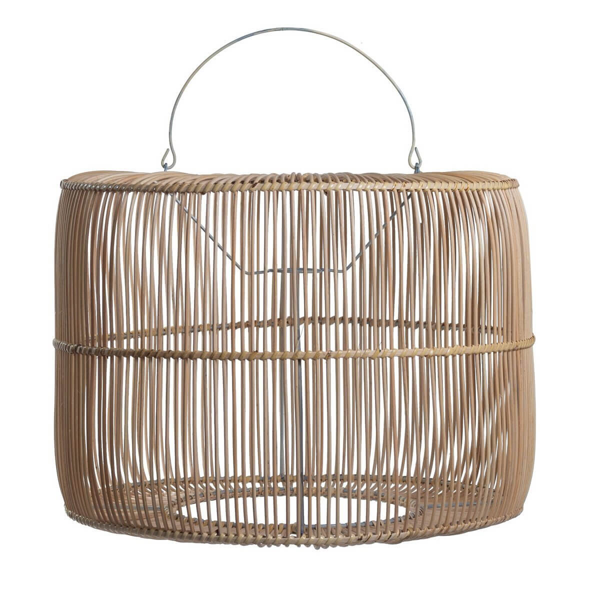 Rotanlamp LIKU met boho stijl, handgemaakte hanglamp van duurzaam rotan, doet licht stralen in warme patronen, twee maten beschikbaar.