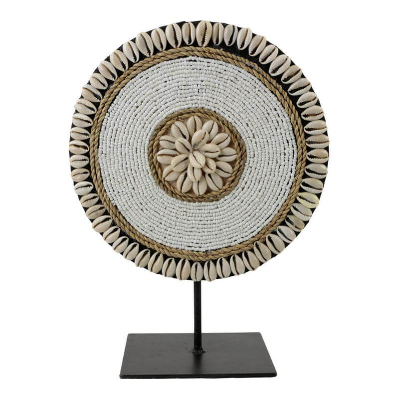 Schelpen decor Camero wit, Ibiza-stijl accessoire voor interieur, met ophanghaakje, ideaal voor woonkamer of slaapkamer