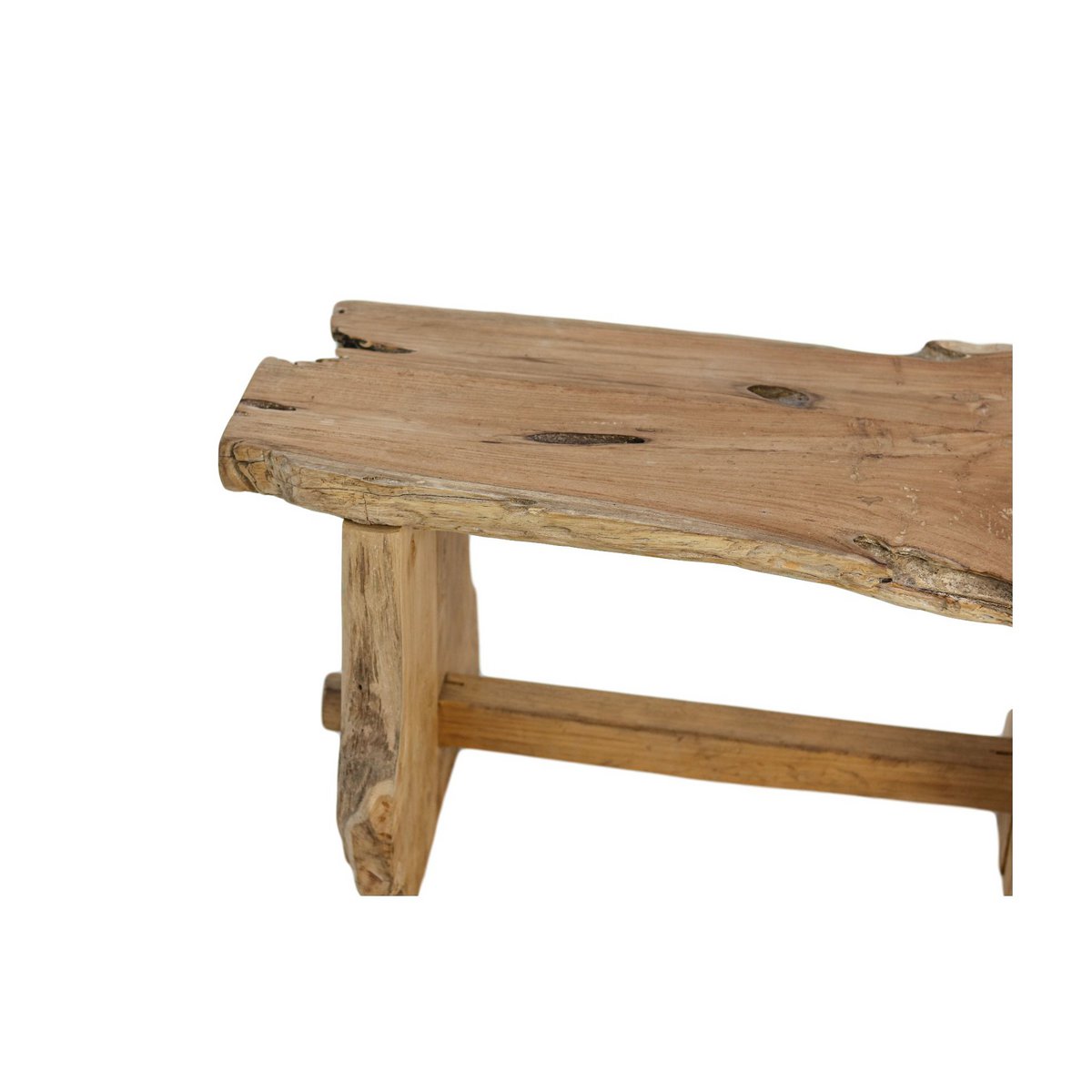 Teakhouten bank - 80x40x45cm - Naturel teak-HSM Collection-Ik Hout ervan.