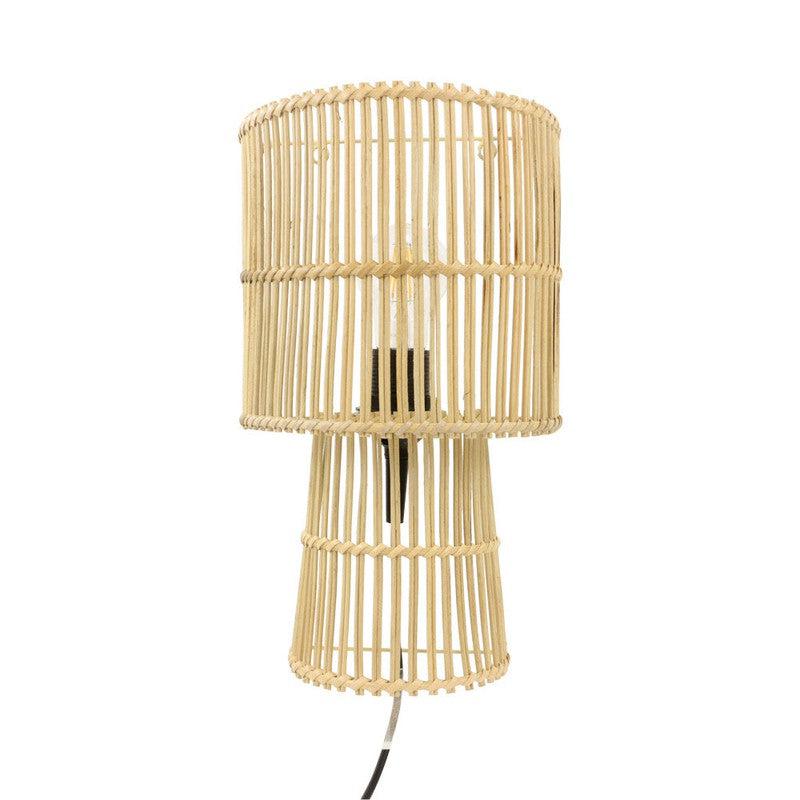 Wandlamp rotan Misa voor slaapkamer en gang, natuurlijk design zonder pendelsnoer en fitting. Bestel E27 fitting apart.