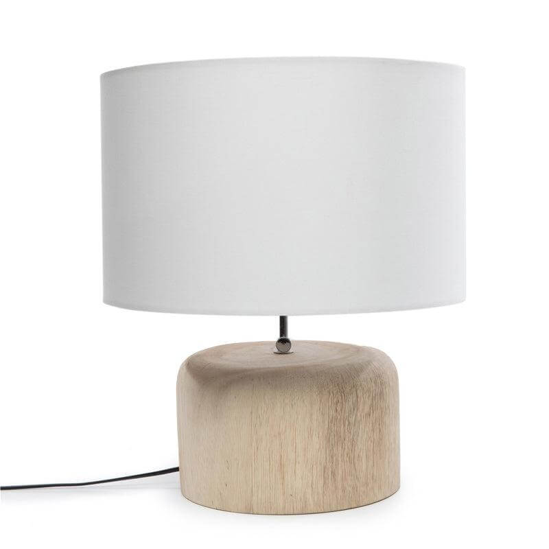 Tafellamp Teak Wood wit