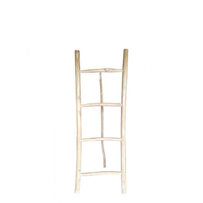 Decoratie ladder hout wit Kayo L