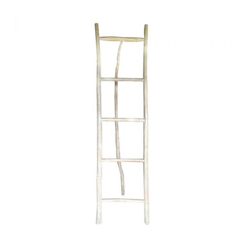 Decoratie ladder hout wit Kayo XL